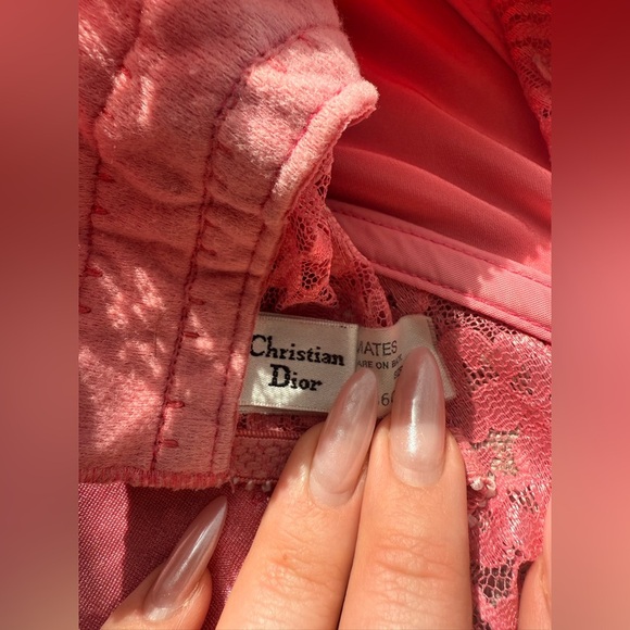 Vintage Christian Dior Pink Lace Lingerie Bustier Corset Size 36C - Picture 5 of 15